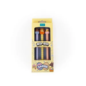Conjunto de 3 canetas apagáveis Bo-Bo – Coelhinho, Pintinho de Páscoa e Pintinho no casco